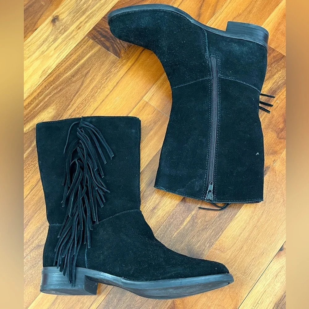 Ralph Lauren Fringe suede boots big girl size 4, NEW